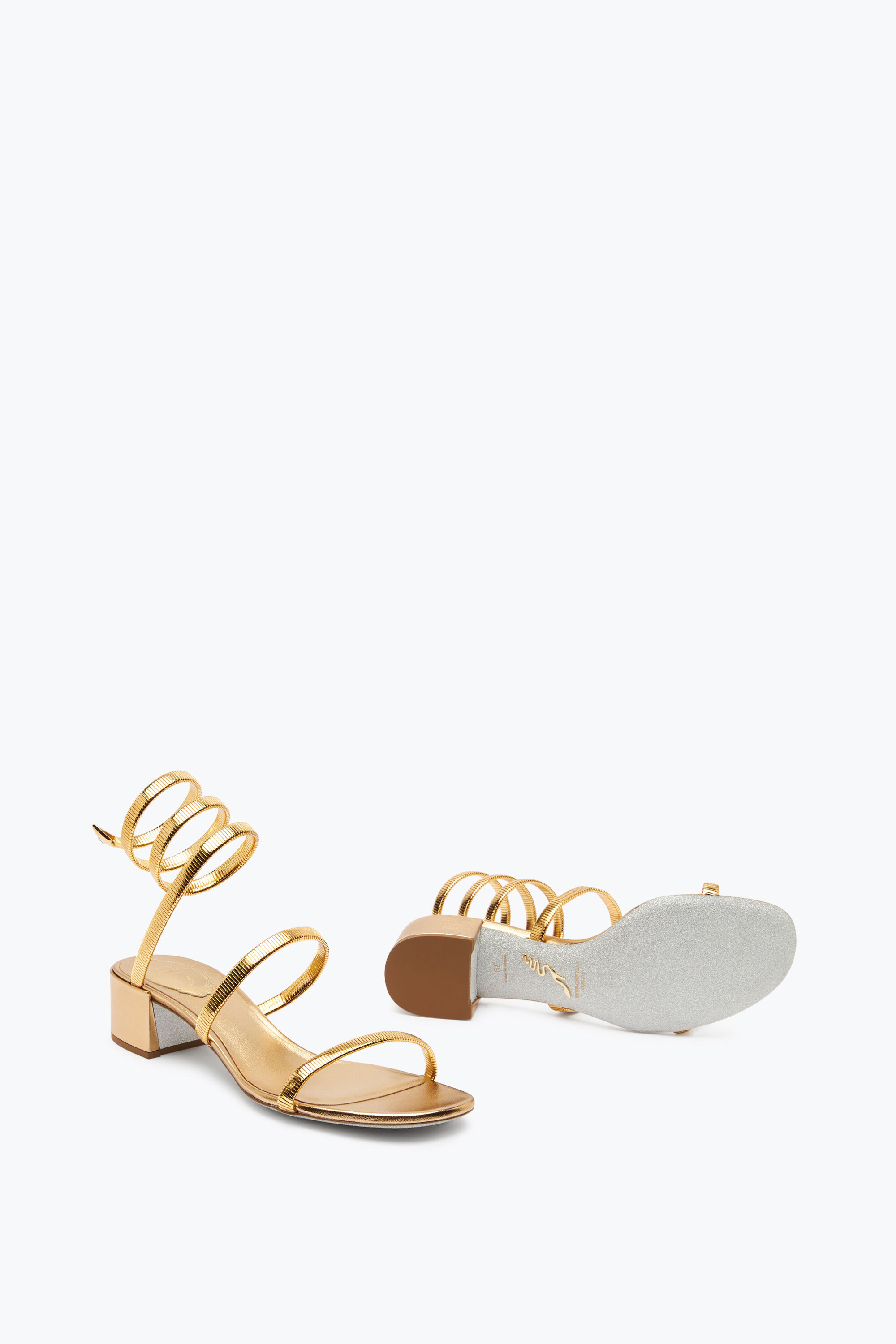 Jeweled Juniper Metallic Gold Sandal 40 | Rene Caovilla®