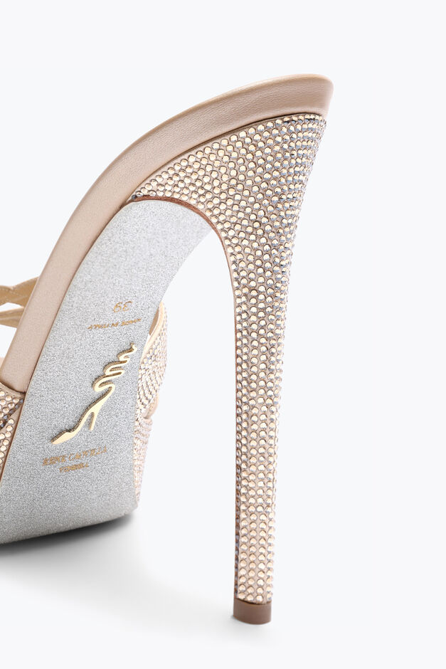 Dania Champagne Platform Slider Sandal 130 Dania Champagne Platform Slider Sandal 130