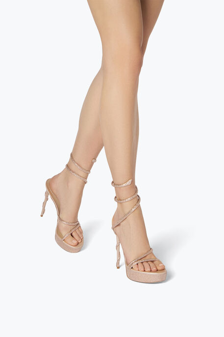 MARGOT CRYSTAL BEIGE PLATFORM SANDAL 130