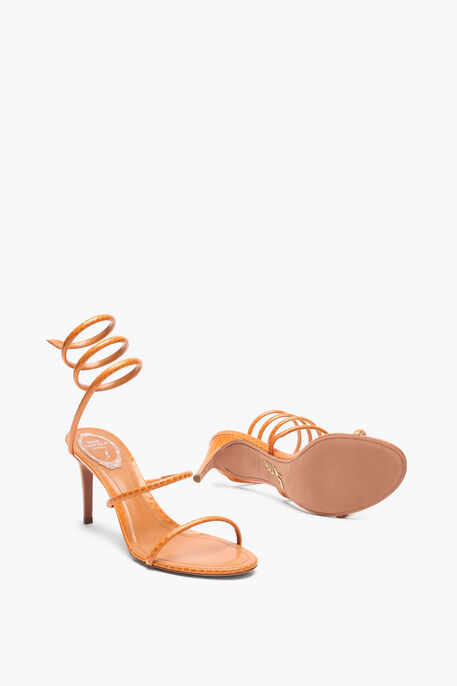 CLEO COGNAC AYERS LEATHER SANDAL 80