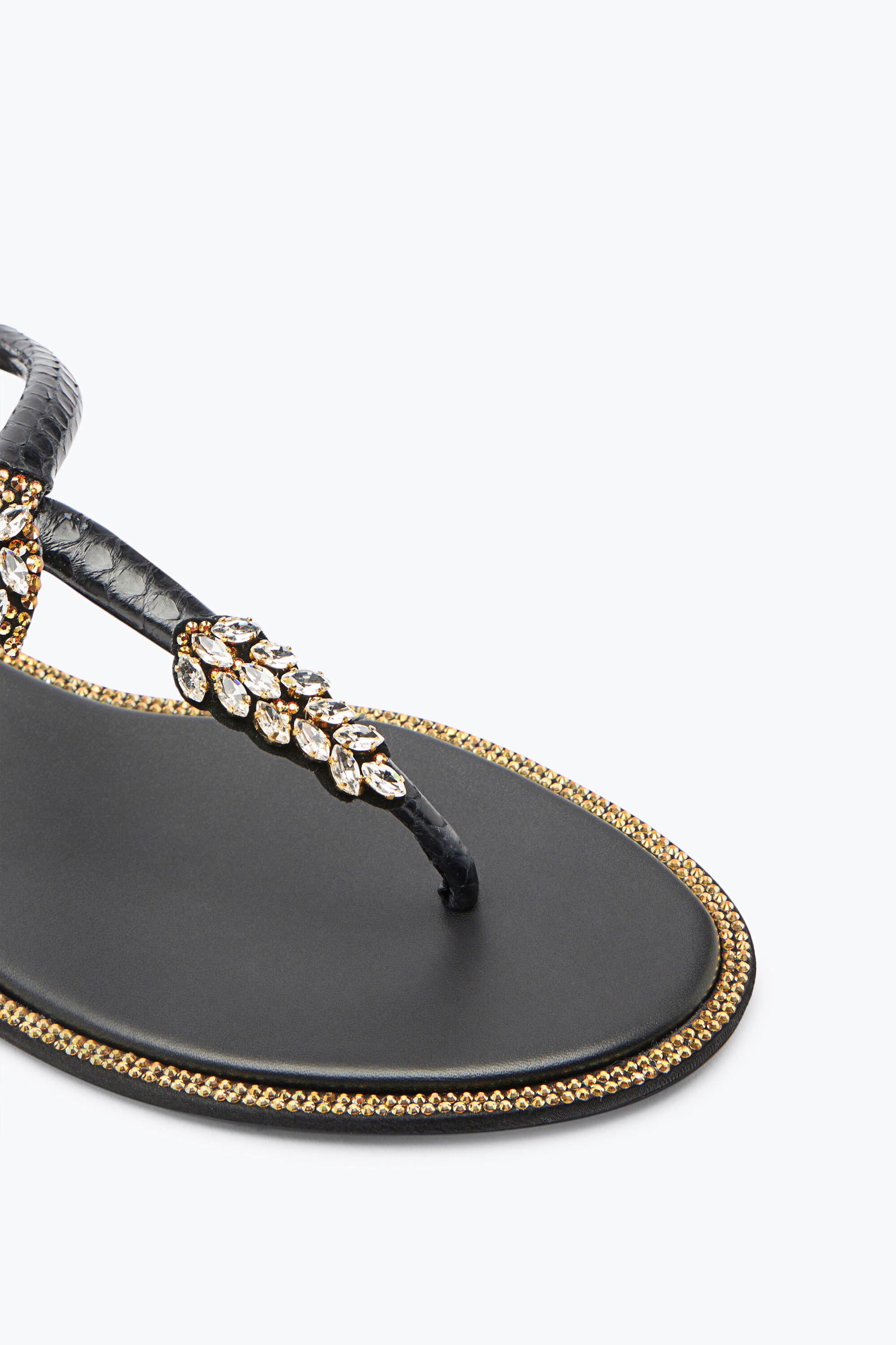 Black and on sale gold thong sandals