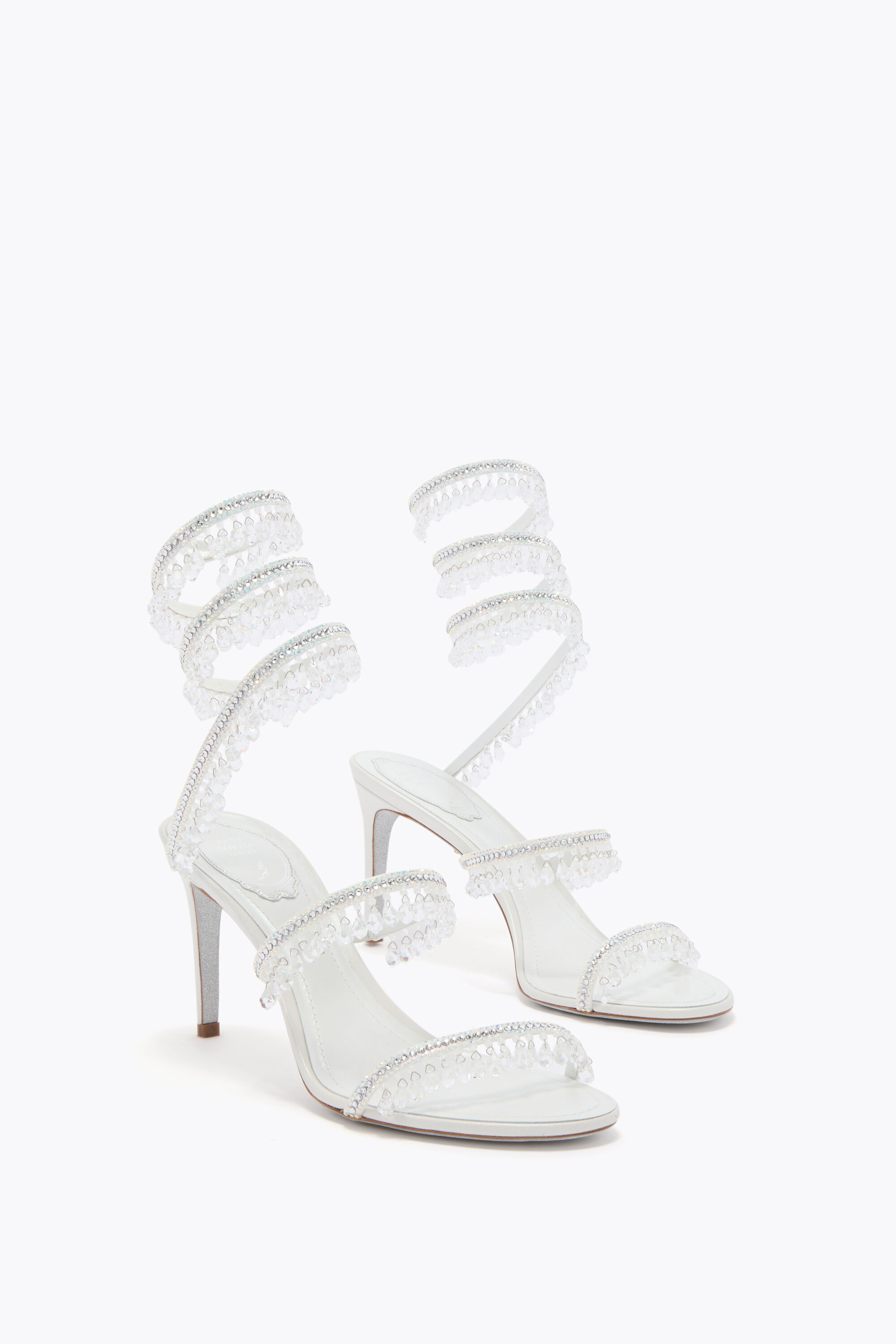 CINZA COUTURZ キャバサンダル Jeweled CHANDELIER WHITE SANDAL 80 | Rene Caovilla®