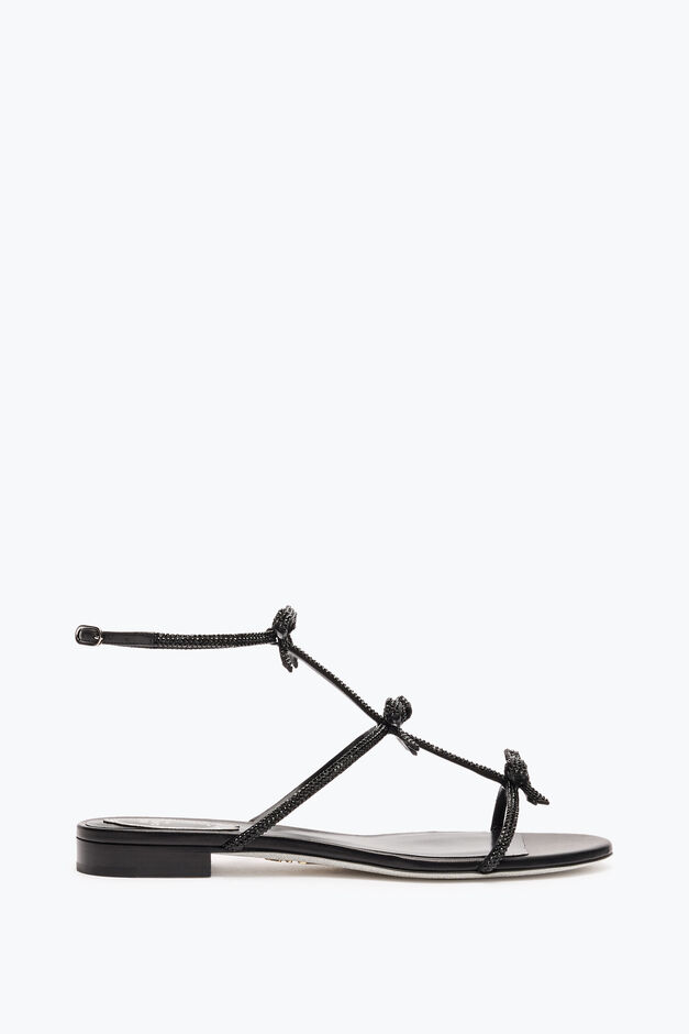 CATERINA BLACK FLAT SANDAL 10 CATERINA BLACK FLAT SANDAL 10