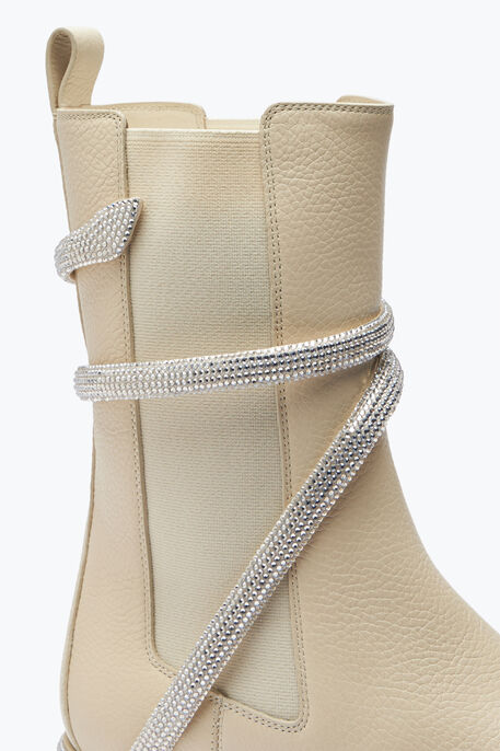 Cleo White Leather Bootie 25 Cleo White Leather Bootie 25