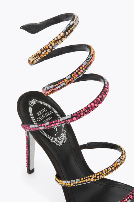 CLEO BLACK SANDAL WITH SWAROVSKI CRYSTALS 105