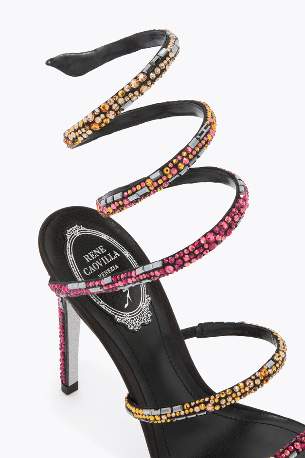 CLEO BLACK SANDAL WITH SWAROVSKI CRYSTALS 105