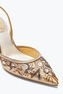 Cinderella 水晶和珍珠装饰金色后系带鞋 80