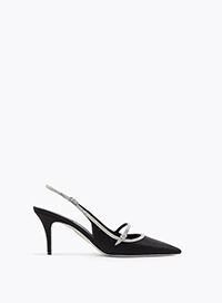 LILY SLINGBACK 80 IN SCHWARZ & SILBER