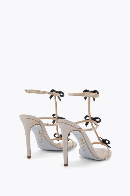 CATERINA BEIGE SATIN/GOLDEN SHADOW-JET STRAS SANDAL