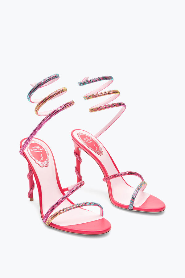 Margot Coral Sandal With Degrad&eacute; Crystals 105