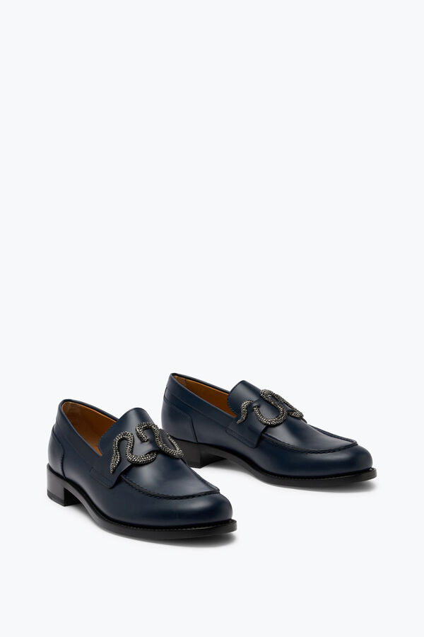 Morgana Blue Loafer With Black Matte Crystal 20