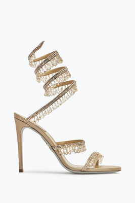 Jeweled CHANDELIER CRYSTAL BEIGE SANDAL 105 | Rene Caovilla®