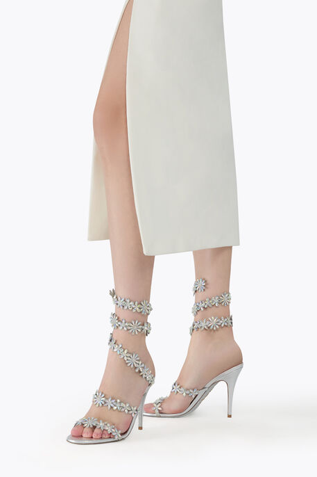EVA METALLIC SILVER SANDAL 100