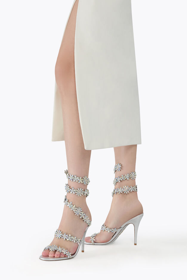 EVA METALLIC SILVER SANDAL 100