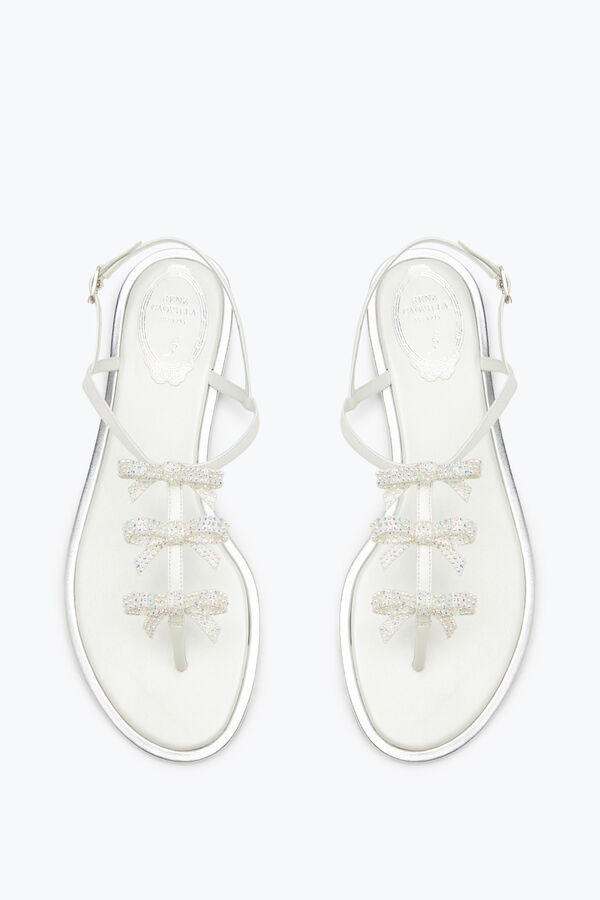 Caterina White Thong Sandal 10