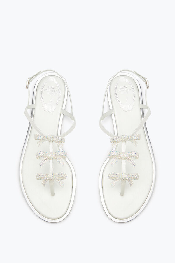 Caterina White Thong Sandal 10