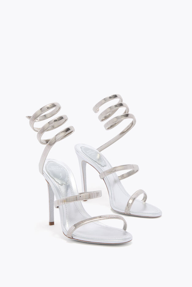 SILVER LAMB/SILVER METAL SNAKE SANDAL