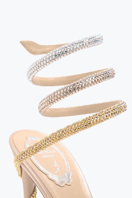 Margot Plateau Sandal With Gold And Silver Crystals 120 Margot Plateau Sandal With Gold And Silver Crystals 120