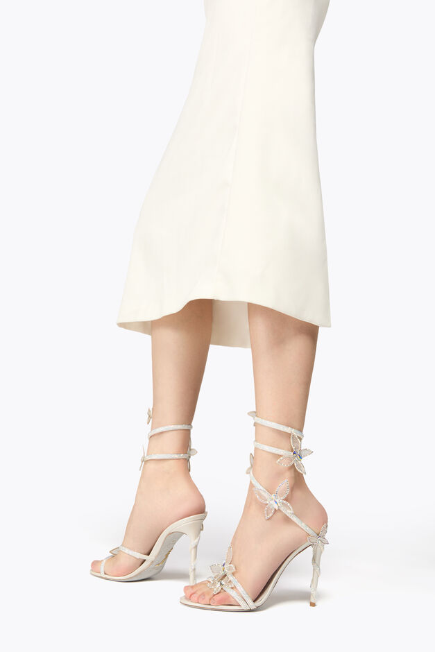 MARGOT WHITE SANDAL WITH BUTTERFLIES 105 MARGOT WHITE SANDAL WITH BUTTERFLIES 105
