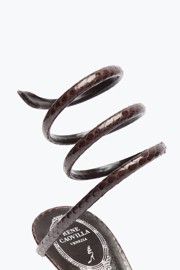 SANDALO CLEO IN PELLE DI SERPENTE AYERS MARRONE 80
