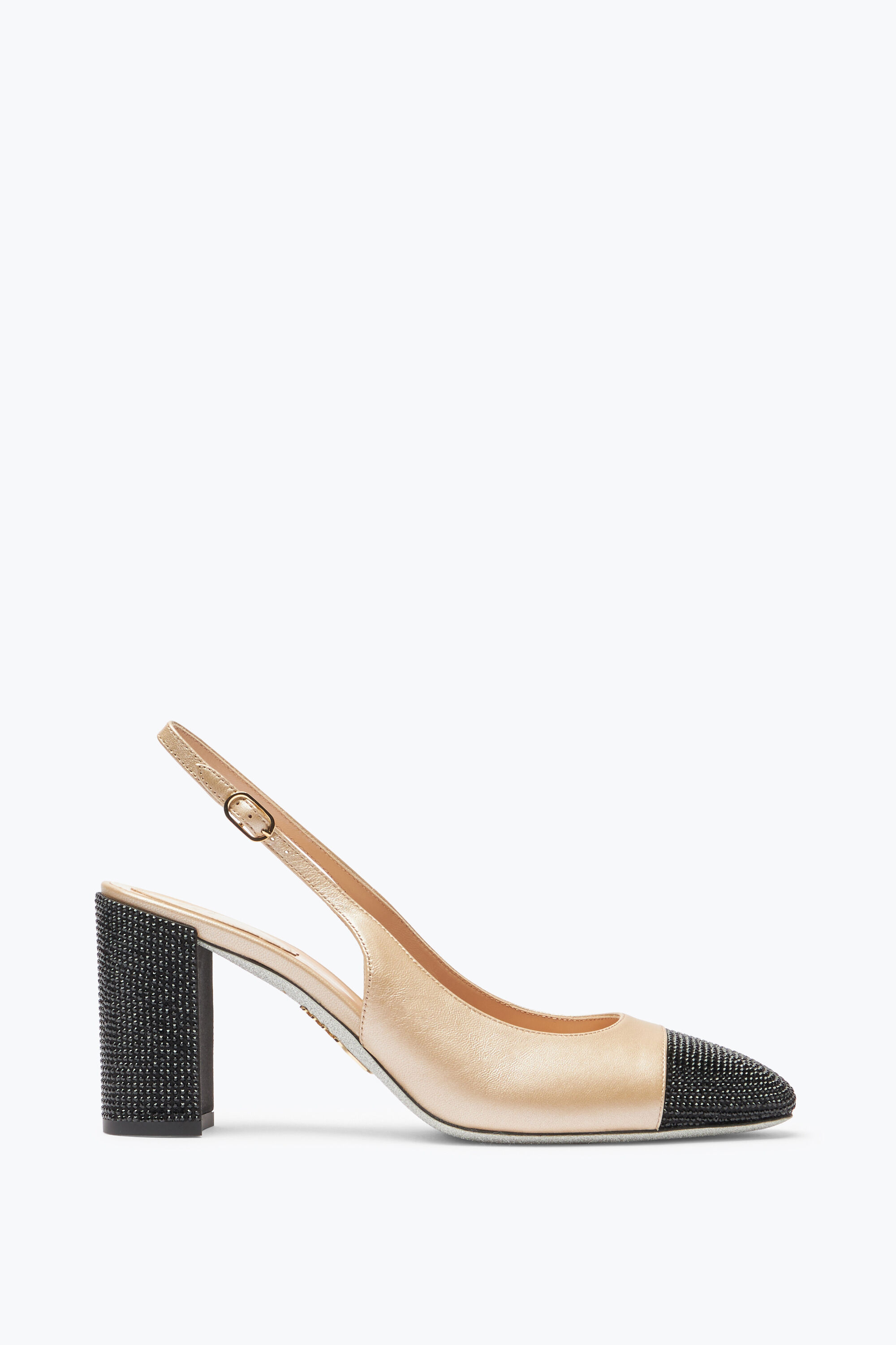 Escarpins slingback Escarpin Slingback Kristen Nude Et Noir 80 en Beige pour Femme Rene Caovilla