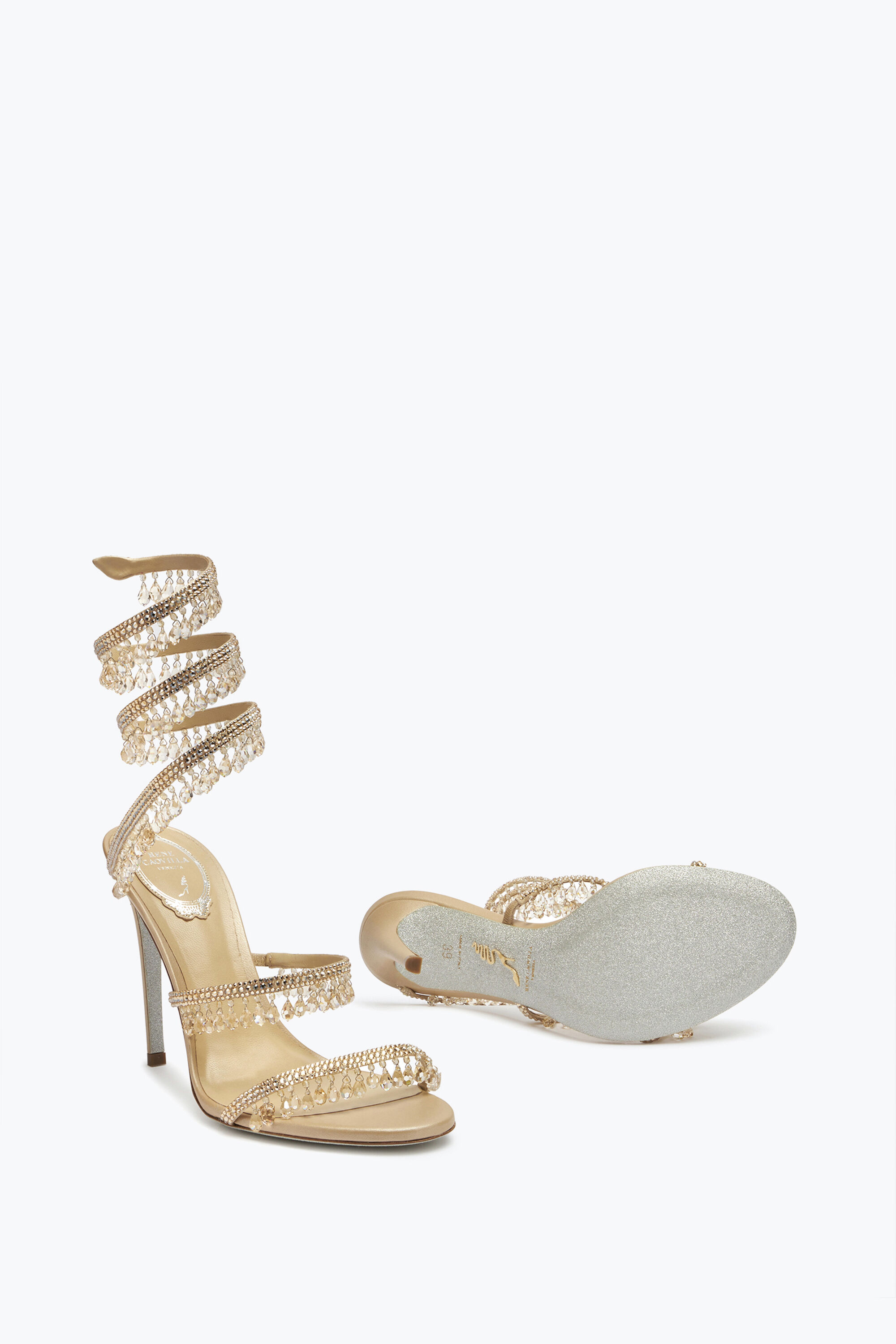 Nude jewel heels top