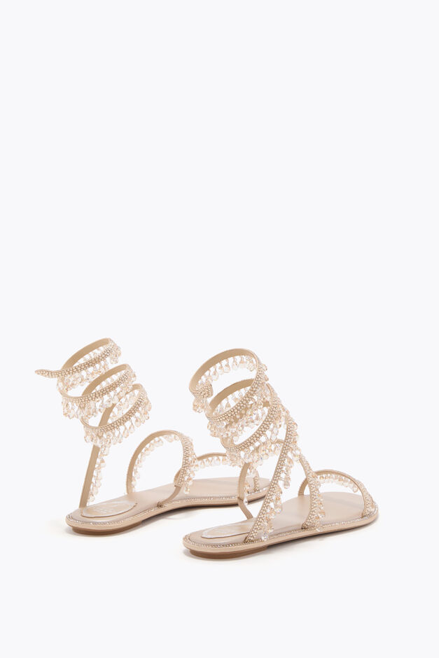 CHANDELIER GOLD FLAT SANDAL 10