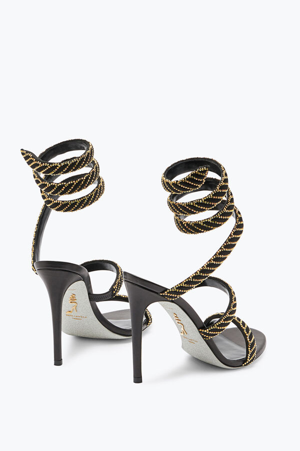 Cleo Sandal In Satin Black  105