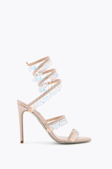 CHANDELIER POWDER PINK SANDAL WITH OVERSIZED CRYSTAL DROPS 105