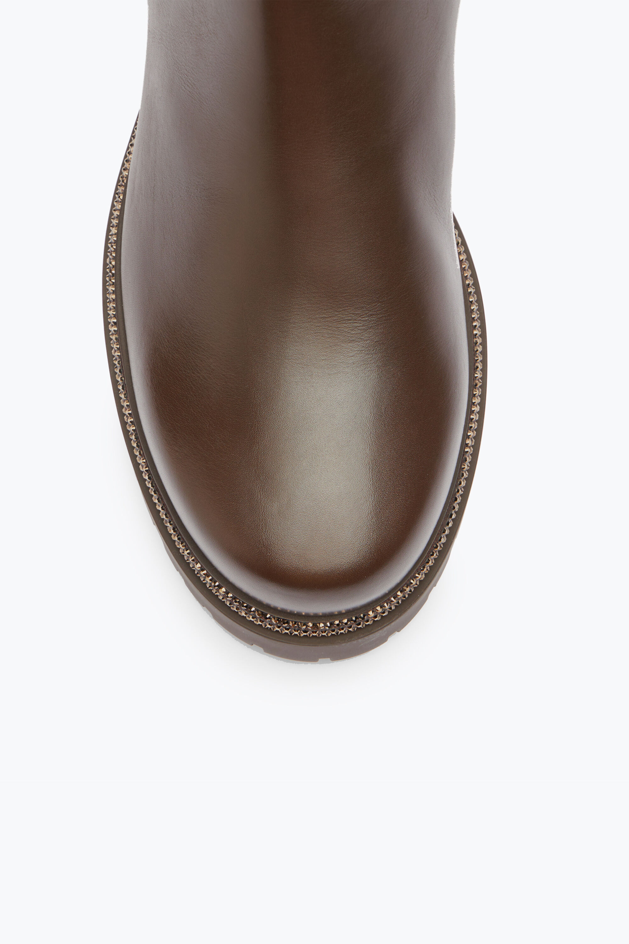 Jeweled Cleo Crystal Chestnut Brown Bootie 25 | Rene Caovilla®