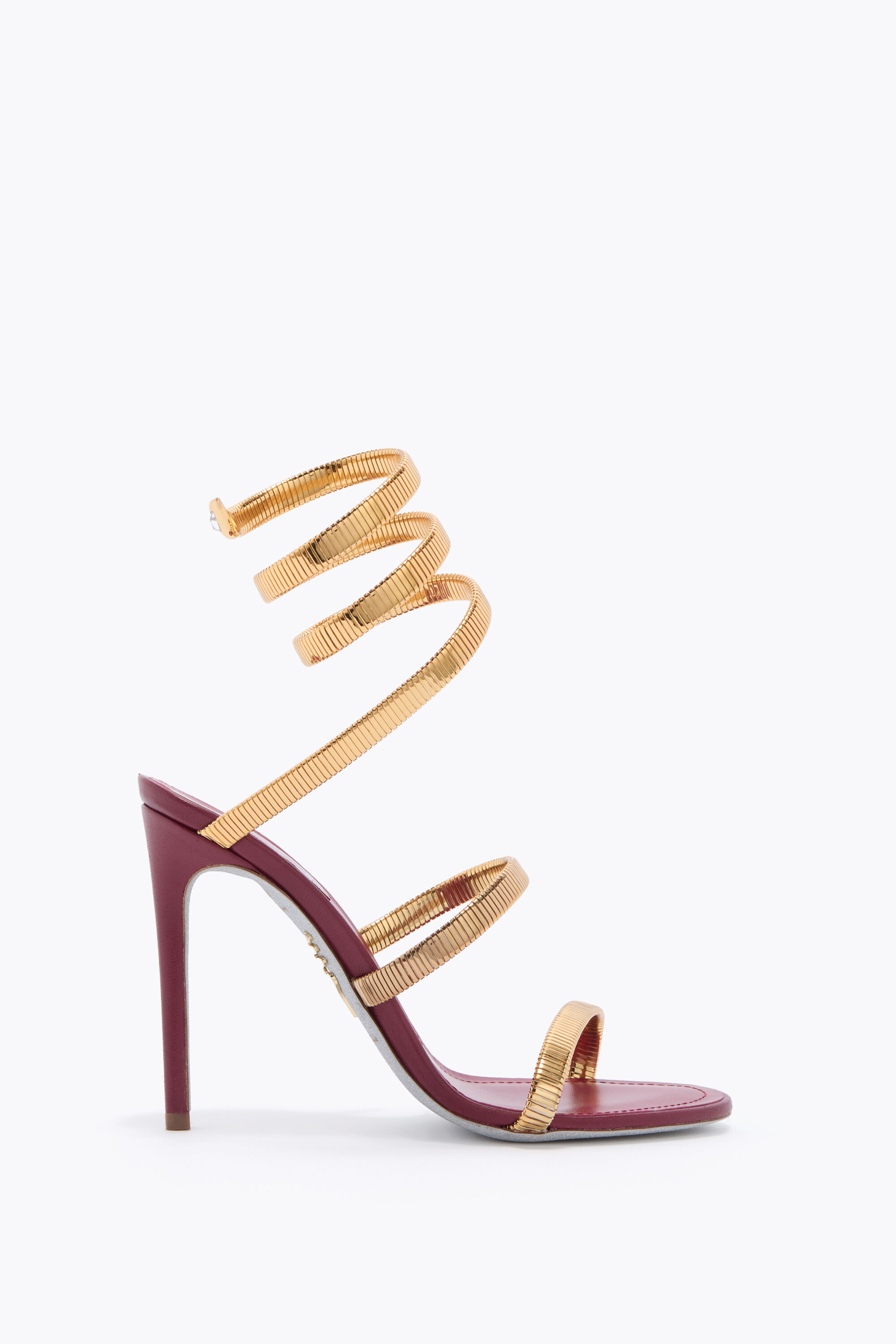 Jeweled JUNIPER BURGUNDY AND GOLD SANDAL 105 | Rene Caovilla®