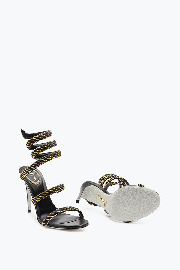 Cleo Sandal In Satin Black  105