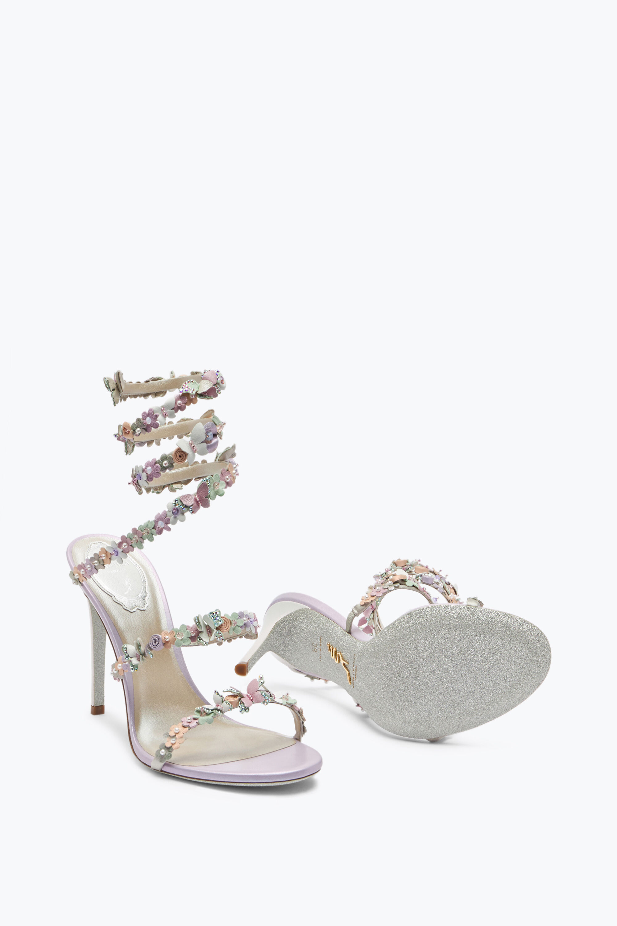 Flower heel gancini sandal sales