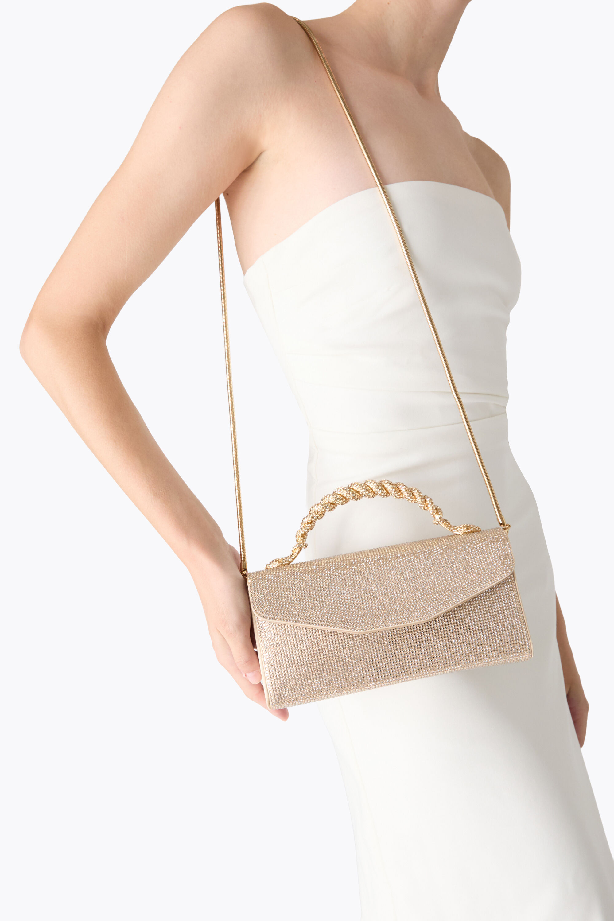 Jeweled VICTORIA CHAMPAGNE MINI BAG | Rene Caovilla®