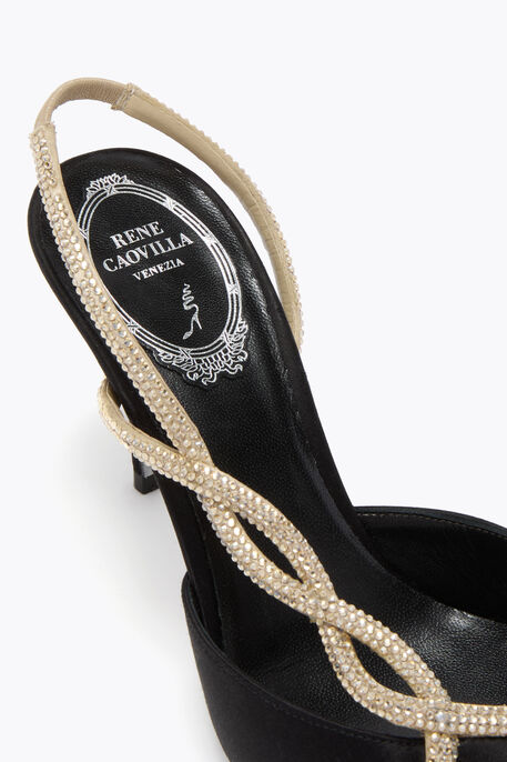 BRAID BLACK AND GOLD SLINGBACK 80 BRAID BLACK AND GOLD SLINGBACK 80