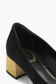 Zapato De Salón Bonnie Negro Y Dorado 40