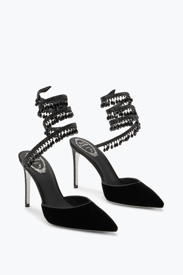 Black Pumps In Velvet Chandelier