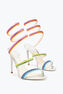 Sandalia Rainbow plateada con cristales multicolores 105