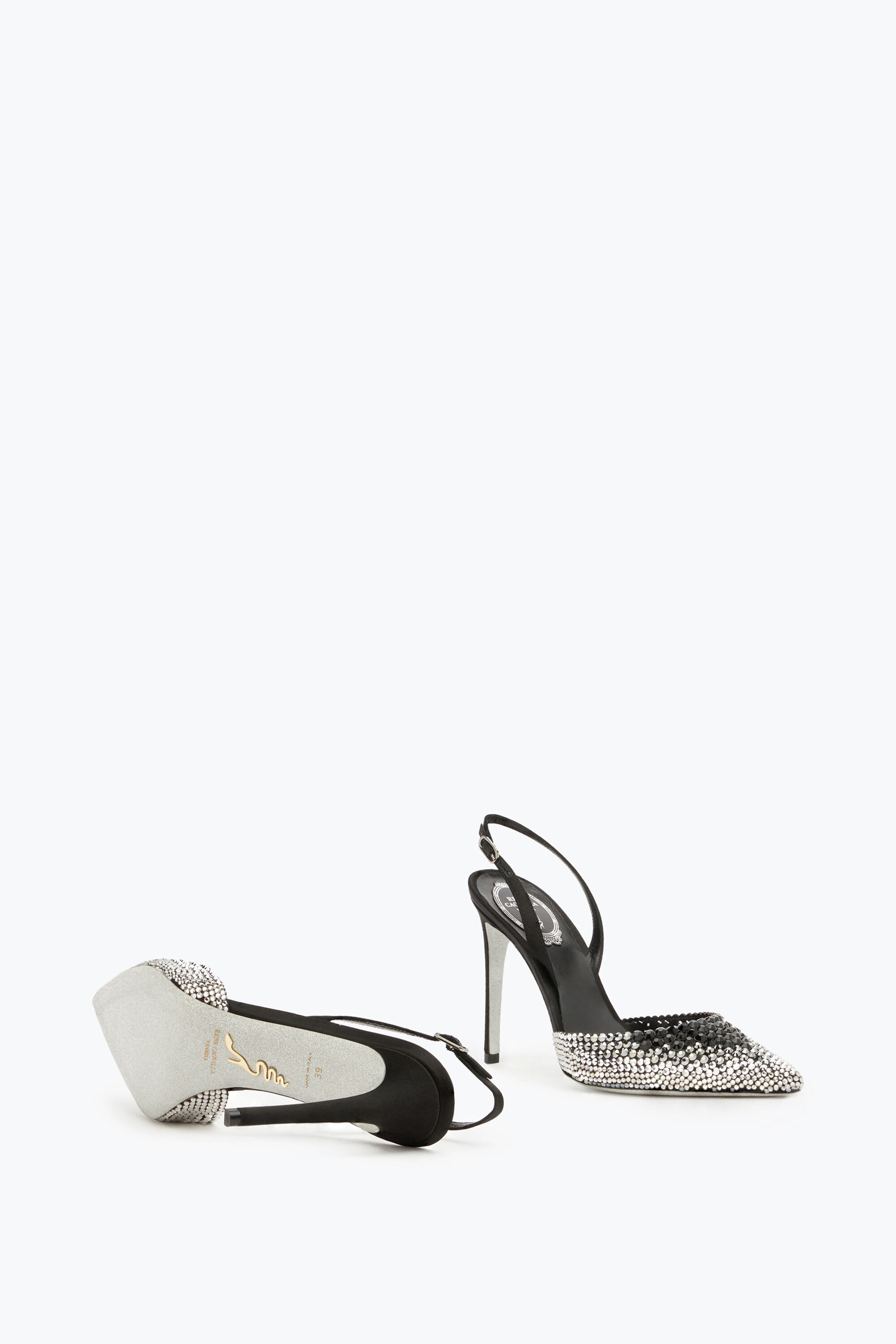 Escarpin noir top et argent