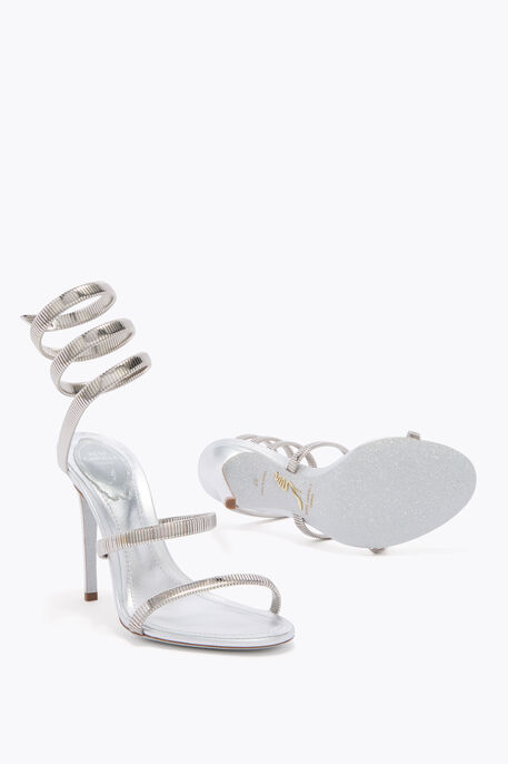 SILVER LAMB/SILVER METAL SNAKE SANDAL