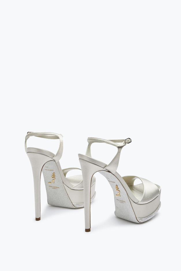 Anastasia Crystal Gray Platform Sandal 130