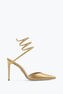 Cleo Kristall-Champagne Offene Pumps 105