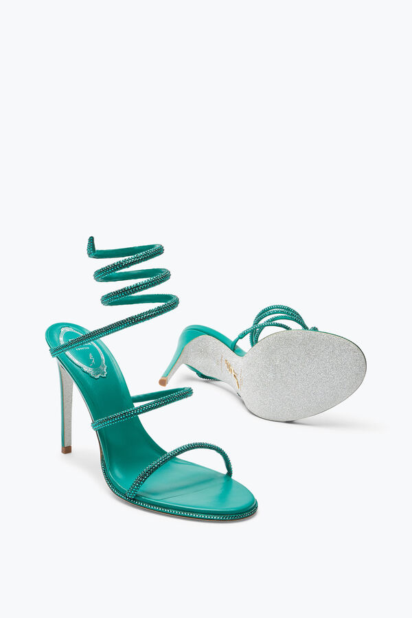 Cleo Emerald Green Sandal With Crystals 105