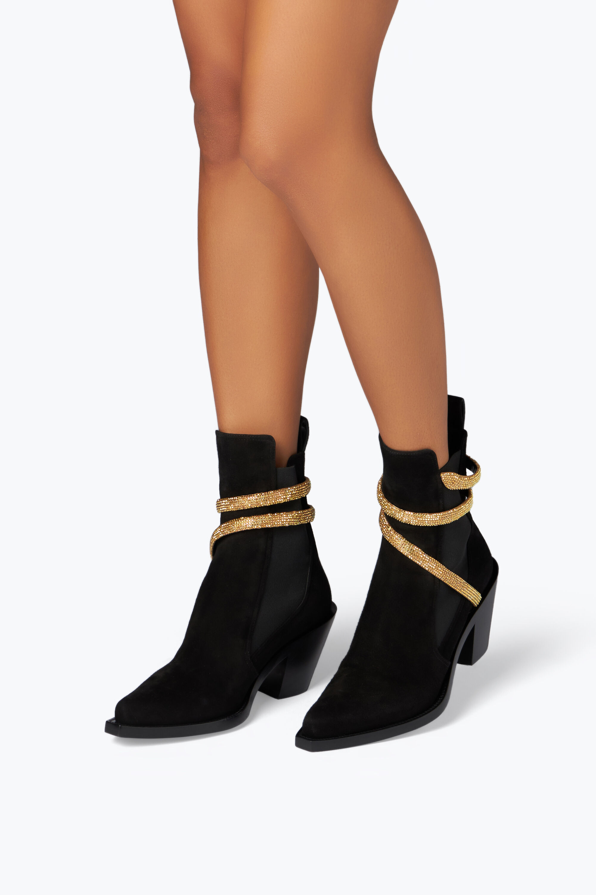Cleo Black And Gold Ankle Boot 65 Boots in Black for Women Rene