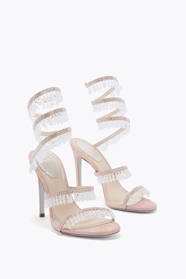 CHANDELIER SANDAL IN PEACH DAMASK 105