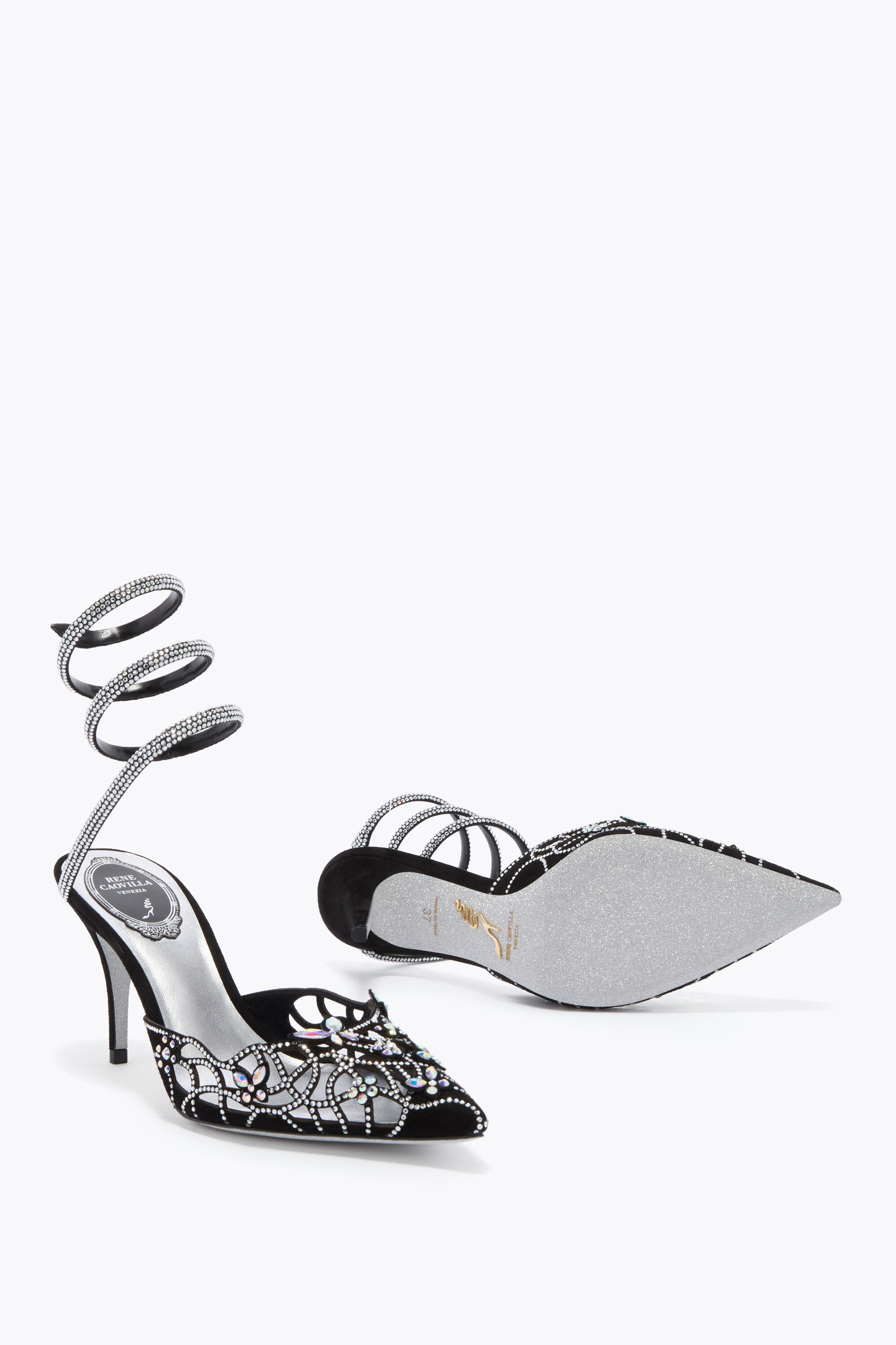 Jeweled pump heels with crystals and gems | Rene Caovilla®