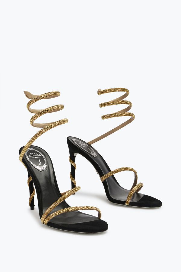 Margot Black Jewel Sandals Snake