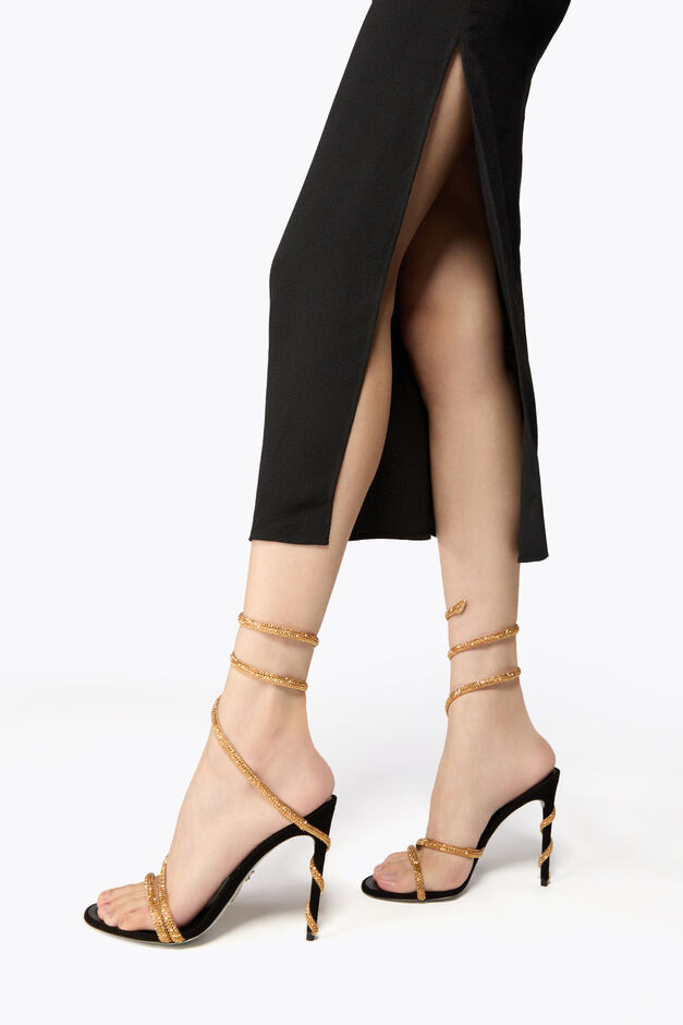 SANDALE MARGOT NOIR ET OR 105 SANDALE MARGOT NOIR ET OR 105