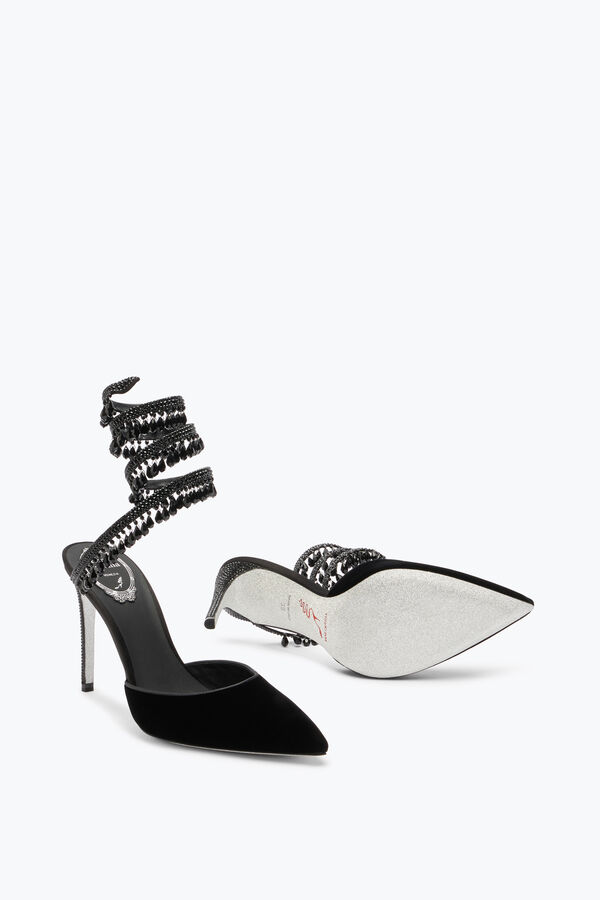 Schwarze Pumps Aus Samt Chandelier