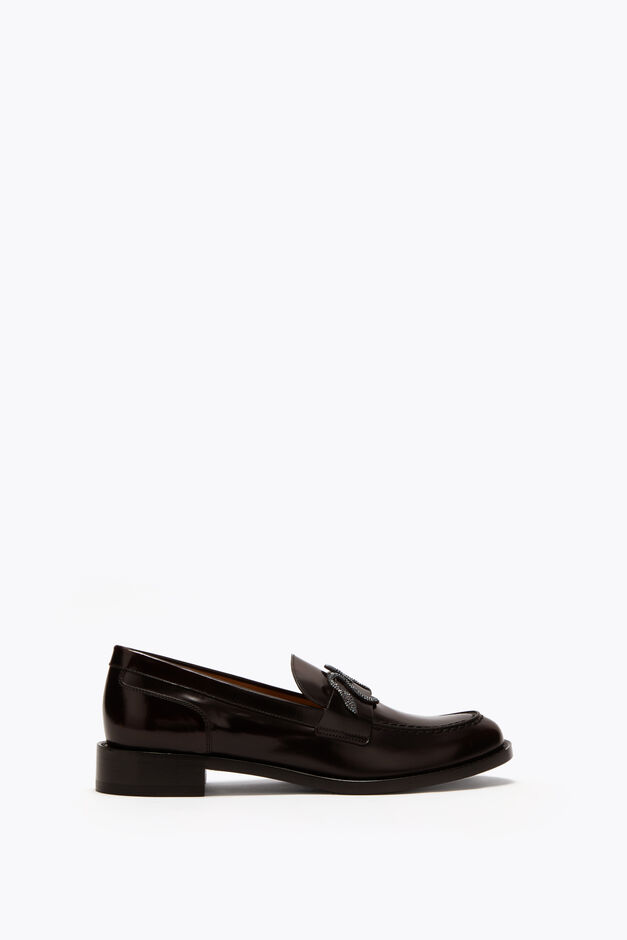 MORGANA DARK BROWN LOAFER WITH CRYSTALS 20 MORGANA DARK BROWN LOAFER WITH CRYSTALS 20